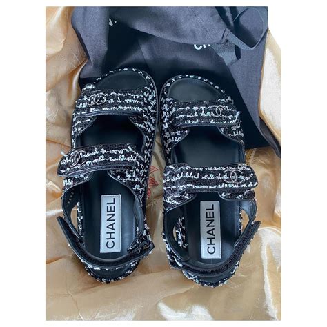 chanel dad sandals replica|chanel dad sandals tweed.